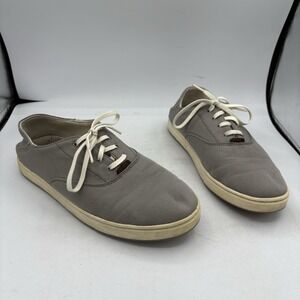 OluKai Shoes Mens Size 10 Kahu Lace Gray‎ Casual Boat Sneaker Canvas